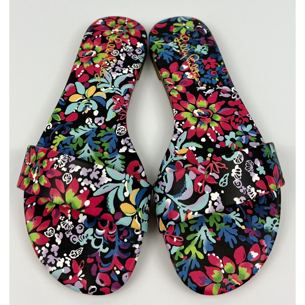 Lilly Pulitzer Emery Slide Sz 6M Multi Color NIB #011124 New in Box MSRP $118